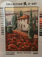 Printed needlepoint canvas Only 30x40 Cm Poppies House Rto