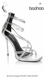 boohoo silver heels