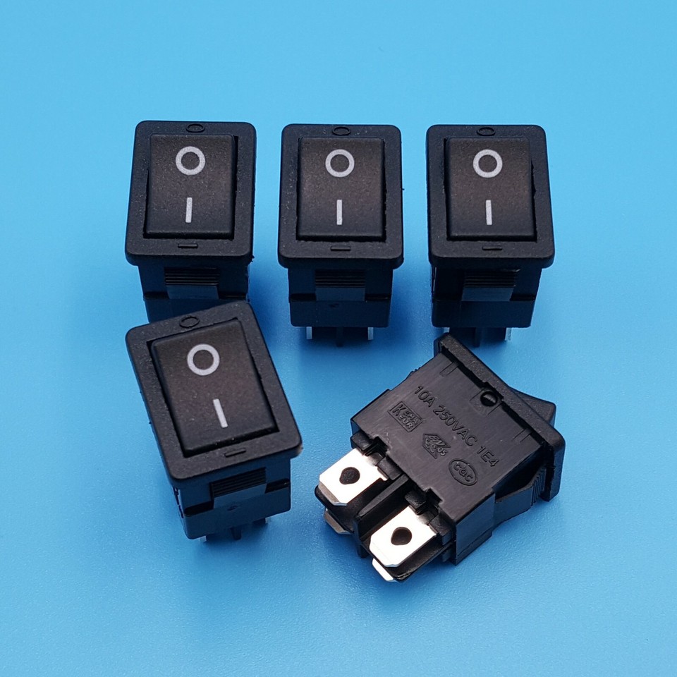 5Pcs Honyone 15 x 21mm 4-Pin ON-OFF 2 Position DPST Mini Roker Switch ...