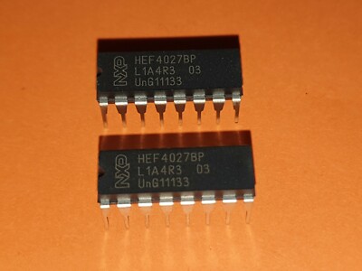2x HEF4027BE DUAL MASTER/SLAVE FLIP-FLOP NXP DIP-16
