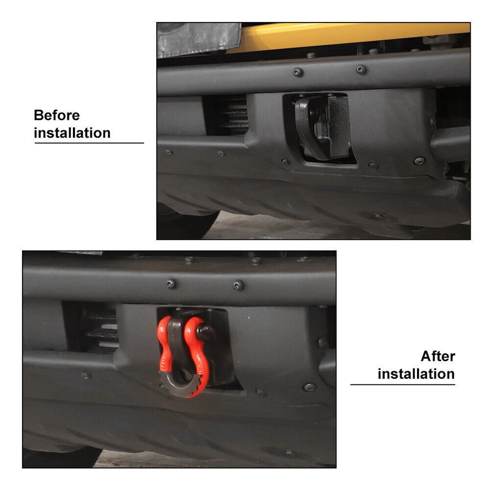 10000LBS Front Towing Anti-loose D Ring Shackles Heavy Duty Tow Hook Universal - Image 2 of 4