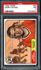 1968-69 TOPPS NHL Hockey #99 Garry Peters PSA 7 NM Philadelphia Flyers Card