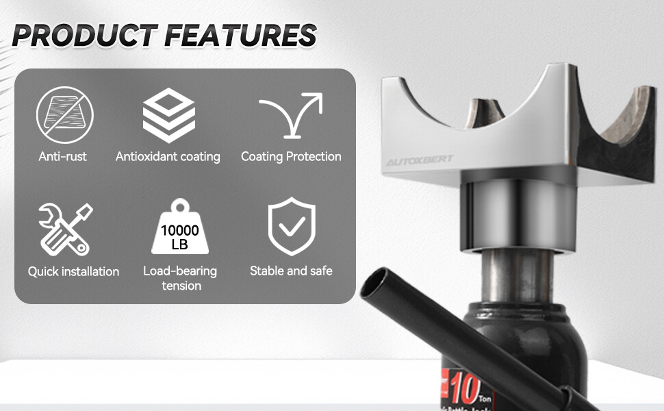 Bottle Jack Axle Adapter 3-20 Ton Lift Cradle 4inch 3inch Axle Steel Floor Base