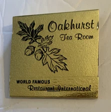 Oakhurst Tea Room Restaurant Somerset PA Vintage Matchbook Unstruck Complete