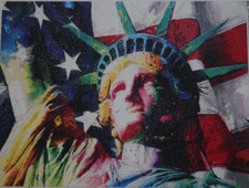 DIAMOND PAINTING COMPLEATED NOT FRAMED STATUE OF LIBERTY 31 X 23.5