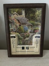 VINTAGE ART DECO RARE BAKELITE CALENDAR WITH COTTAGE SCENE BY VOGUE ENGLAND USED