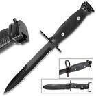 12" Black Fixed Blade Knife Military Army with Sheath