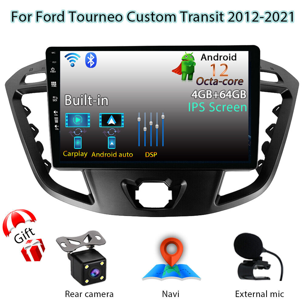 Android12 Car Radio Stereo Head Unit For Ford Tourneo Custom Transit GPS Carplay