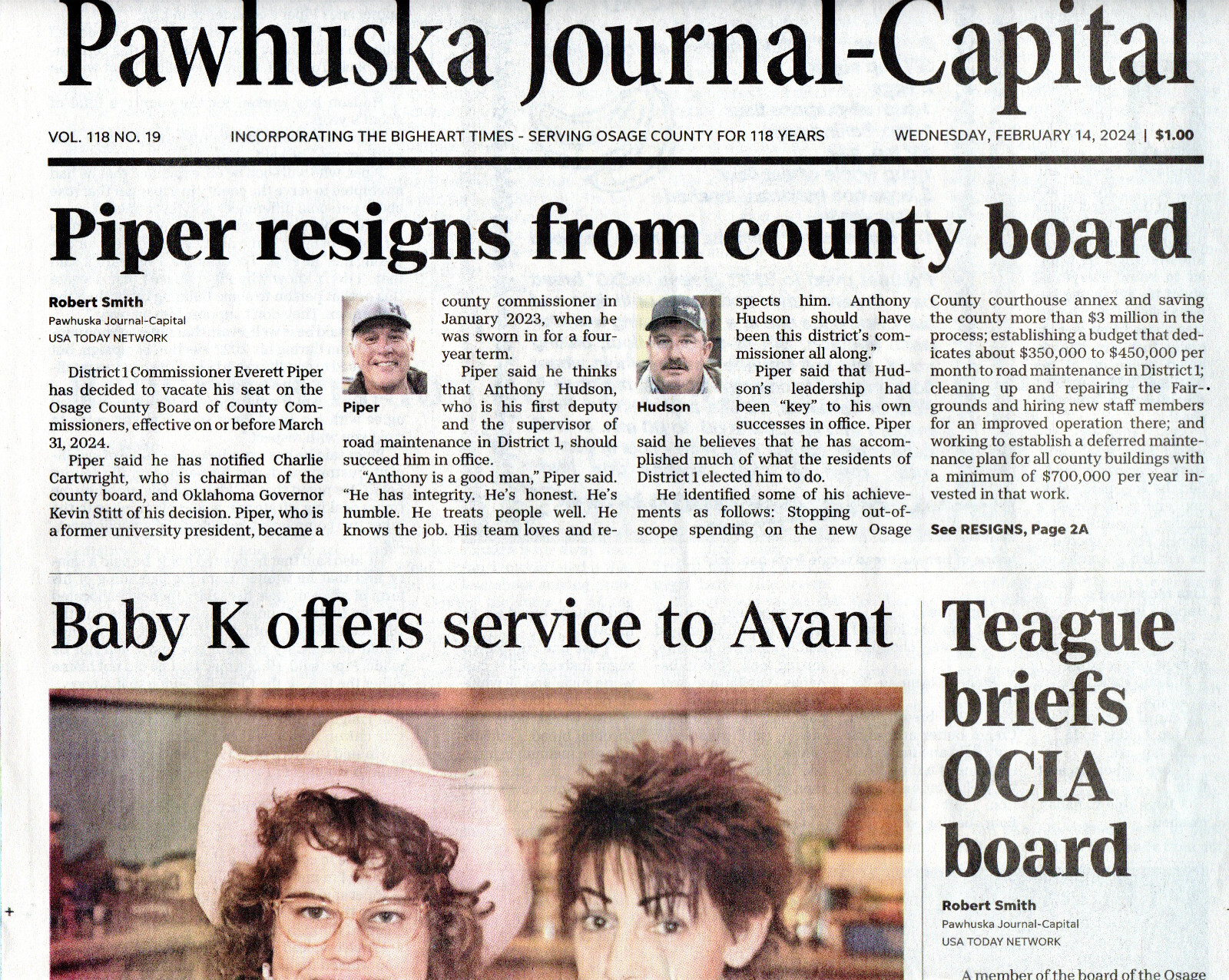 PAWHUSKA JOURNALCAPITAL Newspaper February 14 2024 Osage County News