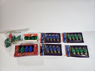 Vtg Jingle Bells Colored Christmas Tree Lights Bulbs C9 C7 120V Lot of 30 Untest