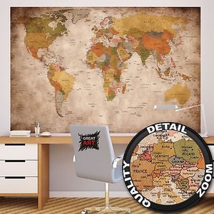 Dettagli Su Great Art Carta Da Parati Mappamondo Vintage Retro Immagine K2k