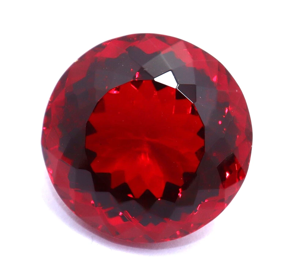 2000 克拉天然红色黄玉圆形切割刻面认证散装宝石 — 第 3/4 张图片