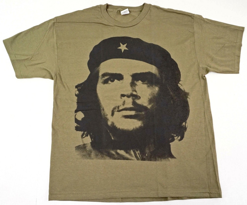 Che Guevara Revolution T-Shirt for Men in Olive Green