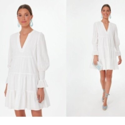 Pomander Place NEW White Swiss Dot Kenzo Long Sleeve V