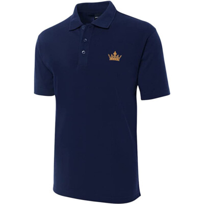 Royal Crown Embroidered Short Sleeve Polo Shirts Classic Embroidery Men's Shirt
