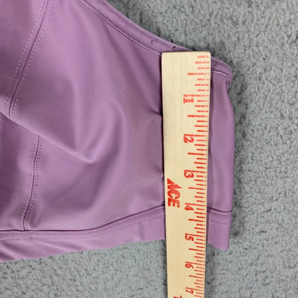 Sujetador deportivo Glamorise 42C lavanda cremallera frontal espalda cruzada 9266 Foto 4 de 4