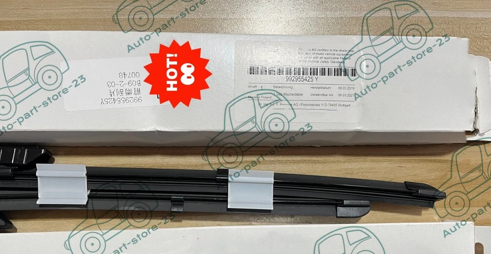 KIT DE LIMPIAPARABRISAS DELANTERO NUEVO ORIGINAL PARA PORSCHE 911 992 2019-2025 Foto 2 de 4
