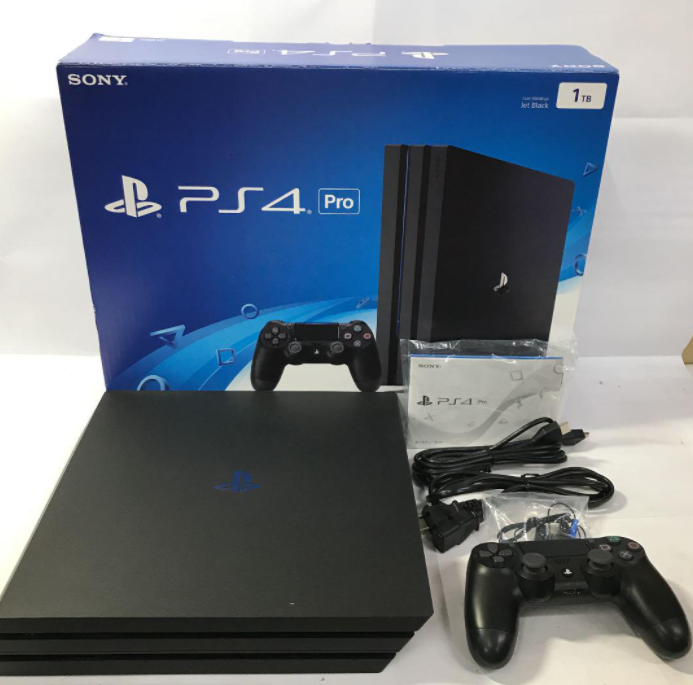 Sony PlayStation 4 PS4 Pro 1TB CUH-7100B Jet Black Game Console Full  Accessories