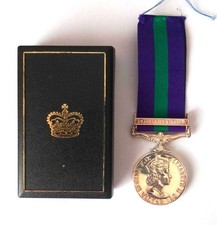 Boxed General Service Medal with  South Arabian Bar to The CAMERONS