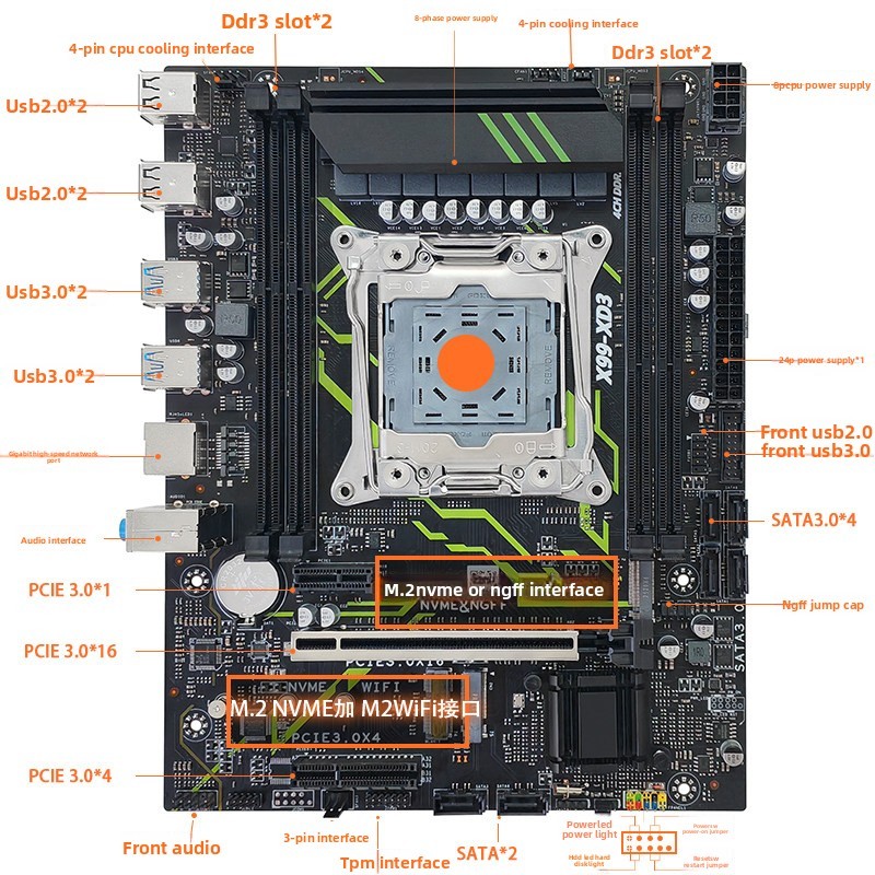 X99D3P3 motherboard DDR3E5 original chip C612 game studio V3 V4  motherboard