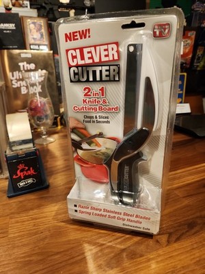 Clever Cutter, Food Cutter Chopper Slicer 2-in-1 Knife & Cutting Board Built-in