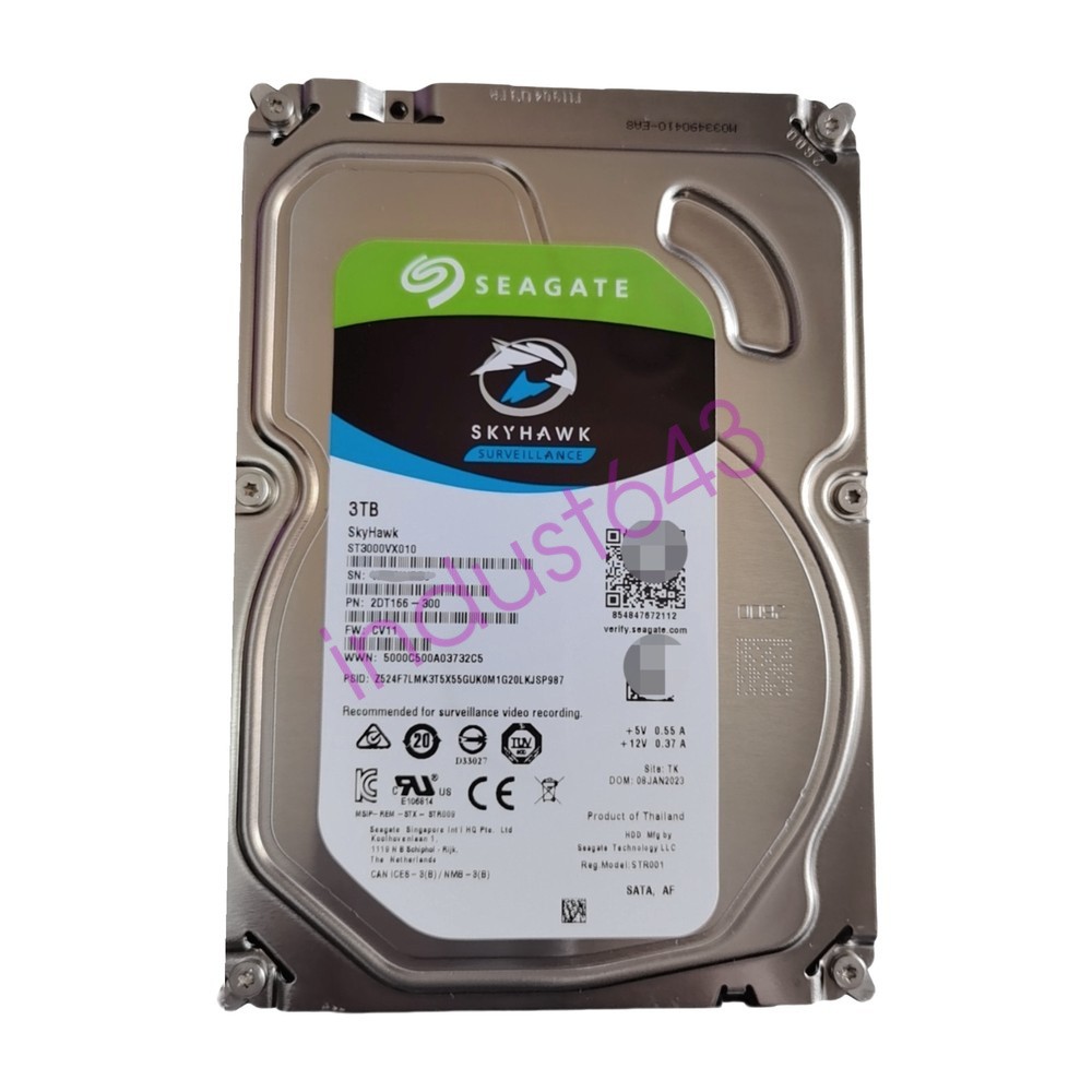 外付けハードディスク・ドライブ Seagate Skyhawk 3TB HDD ST3000VX010 Seagate SkyHawk 3TB 3.5