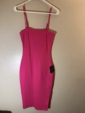 NWT Lulus Hot Pink Bodycon Midi Dress | Size XS