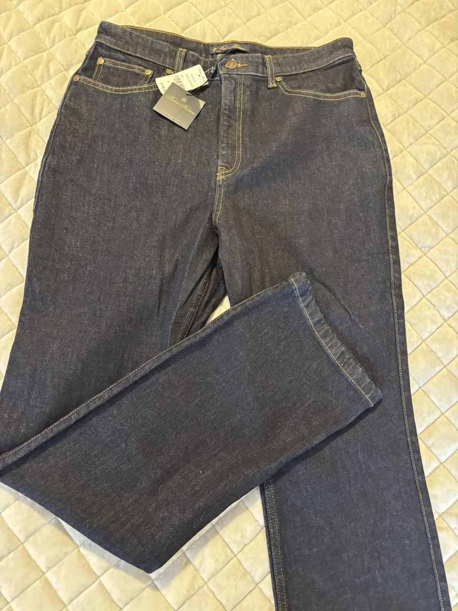 Jean Femme Brooks Brothers Taille 4 - Droit, Bleu Foncé Délavé, Stretch