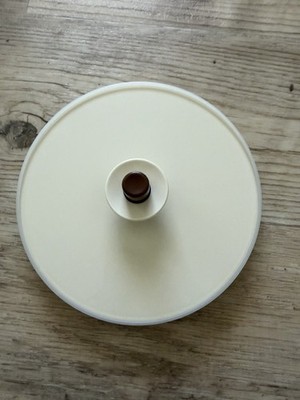Tupperware Push Button Lid #1417 Almond/Brown EUC!