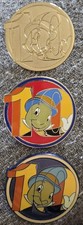 10 Years Of Disney Pin Trading- Jiminy Cricket - Color, Cast Chaser, Gold Chase