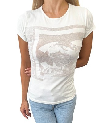 CHANEL Sport Vintage 06P Logo Mademoiselle T-shirt Top #38 Cream