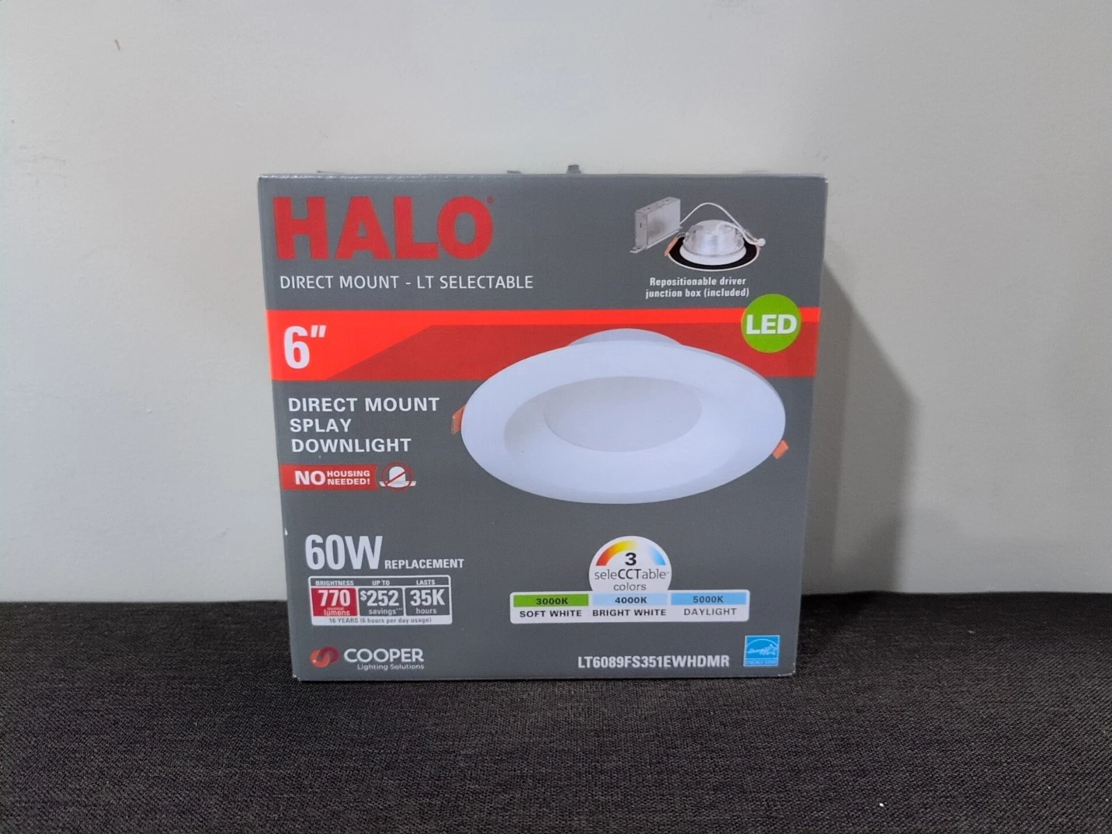 HALO LTDM Series 6 in. Adjustable CCT Canless IC Rated Dimmable Indoor, Outdoor