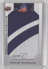 2013-14 Upper Deck Edmonton Oilers Monumental Emblems Craig Simpson #ME-CS 2o7