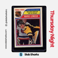 1985 O-PEE-CHEE #262 MARIO LEMIEUX RC LEAGUE LEADERS ROOKIE