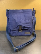 Travelon Anti-Theft Courier Tour Bag Navy Blue RFID Crossbody Pockets