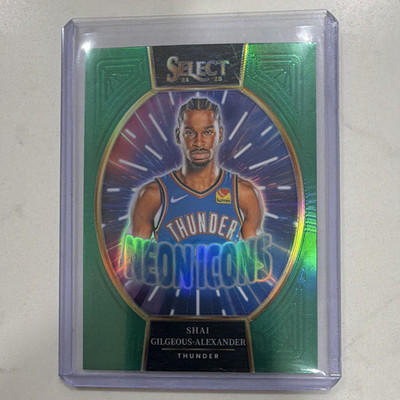 Panini 2024-25 Select Shai Gilgeous-Alexander Thunder Neon Icons Green #10