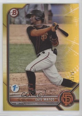 2022 Bowman 1st Edition Yellow Foil 21/75 Luis Matos #BPPF-55 0b3