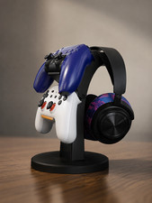 Controller Stand for PS5  Xbox Controllers, Dual Gamepad and Headset Holder, Ga
