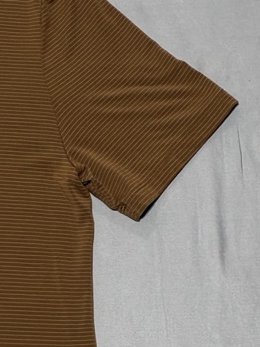 Vuori Hemd Herren Large braun gestreift Henley Kurzarm Performance leicht - Bild 4 von 10