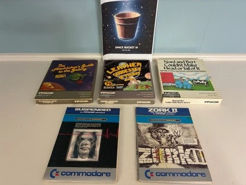 Commodore 64 / C64 lot of 5 INFOCOM (Nord & Bert, Hitchhikers Guide +3 Orig Own