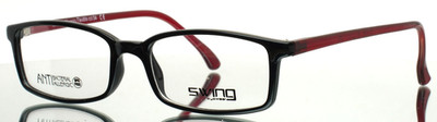 SWING Tr 016 Col 64 Black Red Unisex Kids Rectangle Eyeglasses 47-17-130 B:28