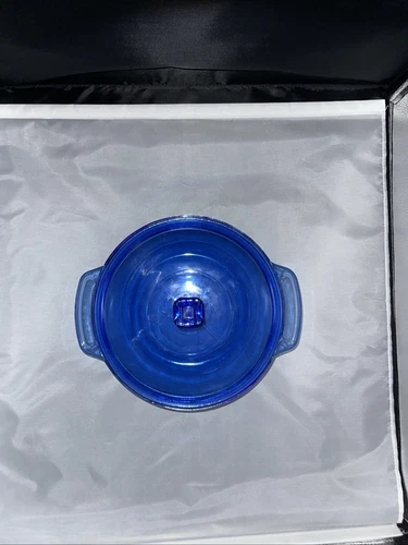 Vintage Anchor Hocking Cobalt Blue 2 Quart Casserole Dish Lid  9"  #1038 No Chip