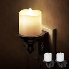 2 Pack Flameless Candle Night Light Night Lights Plug into Wal
