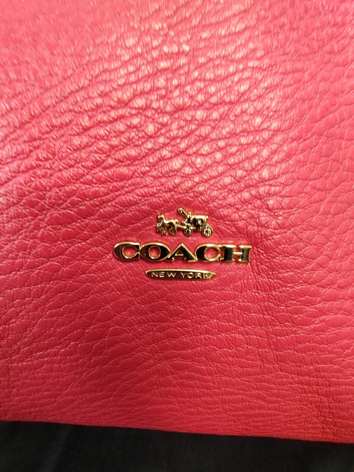 Borsa Coach Lenox pelle ciottolata rosa caldo tracolla F59325 manici superiori