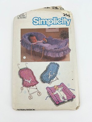 Simplicity 295 Baby Basket Liner Car Seat Cover Stroller Liner One Size 80s