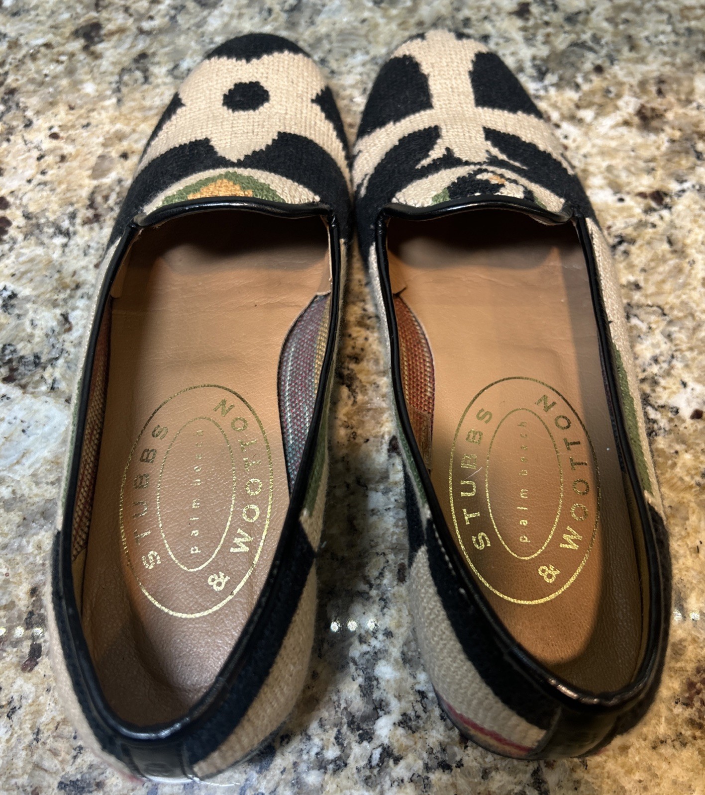 Women's $575 Stubbs & Wootton "CREST" Slippers Loafers Shoes 8