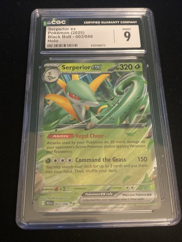 Serperior EX 003/086 Sv: Black Bolt Holo CGC 9 Pokemon Card - Picture 1 of 12