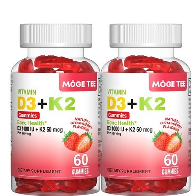 2Pack Vitamin D3 K2 Gummies - 60 Count - Support Bone Heart Immune Health Energy