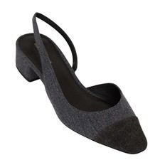 Veronica Beard Womens Cecile Denim Cap Toe Slingback Heel US 8 M Blue Black NWOB