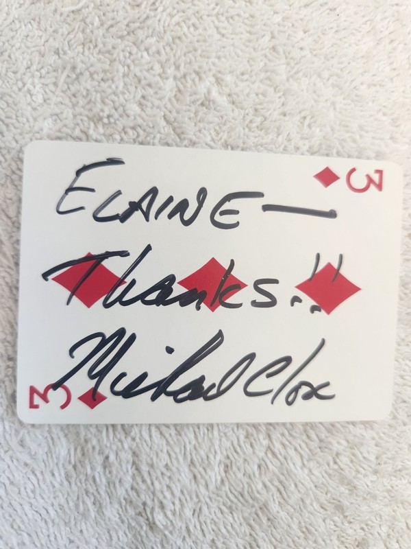 Magician Michael Close Signed Magic Playing Card 